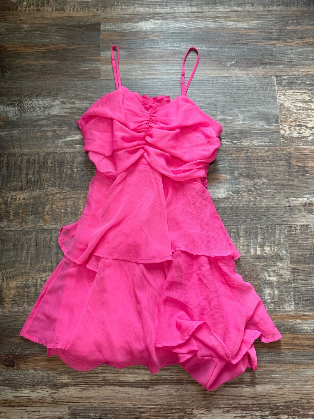 a new day Hot Pink Layered Spaghetti Strap Dress